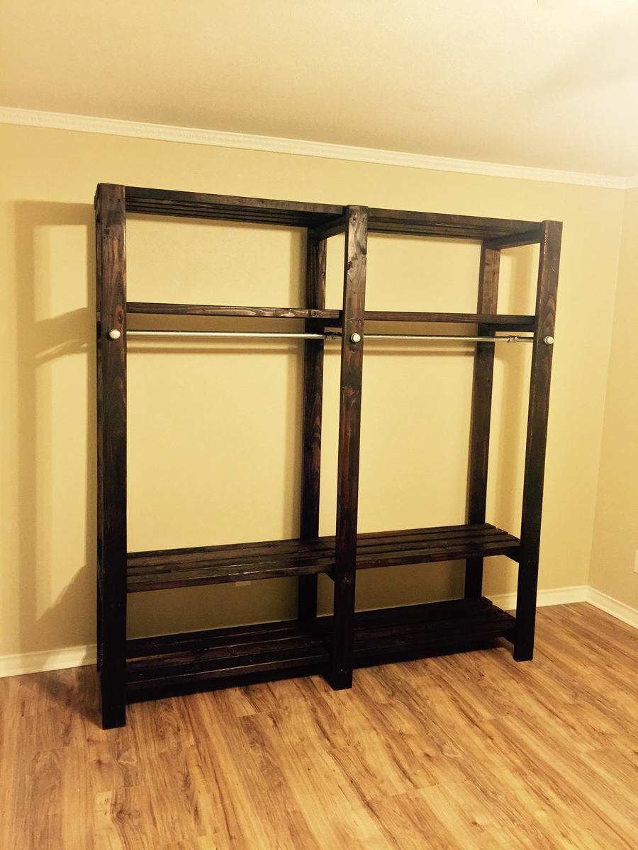 Ana White 2X4 and 3/4" Pipe Industrial Closet DIY Projects